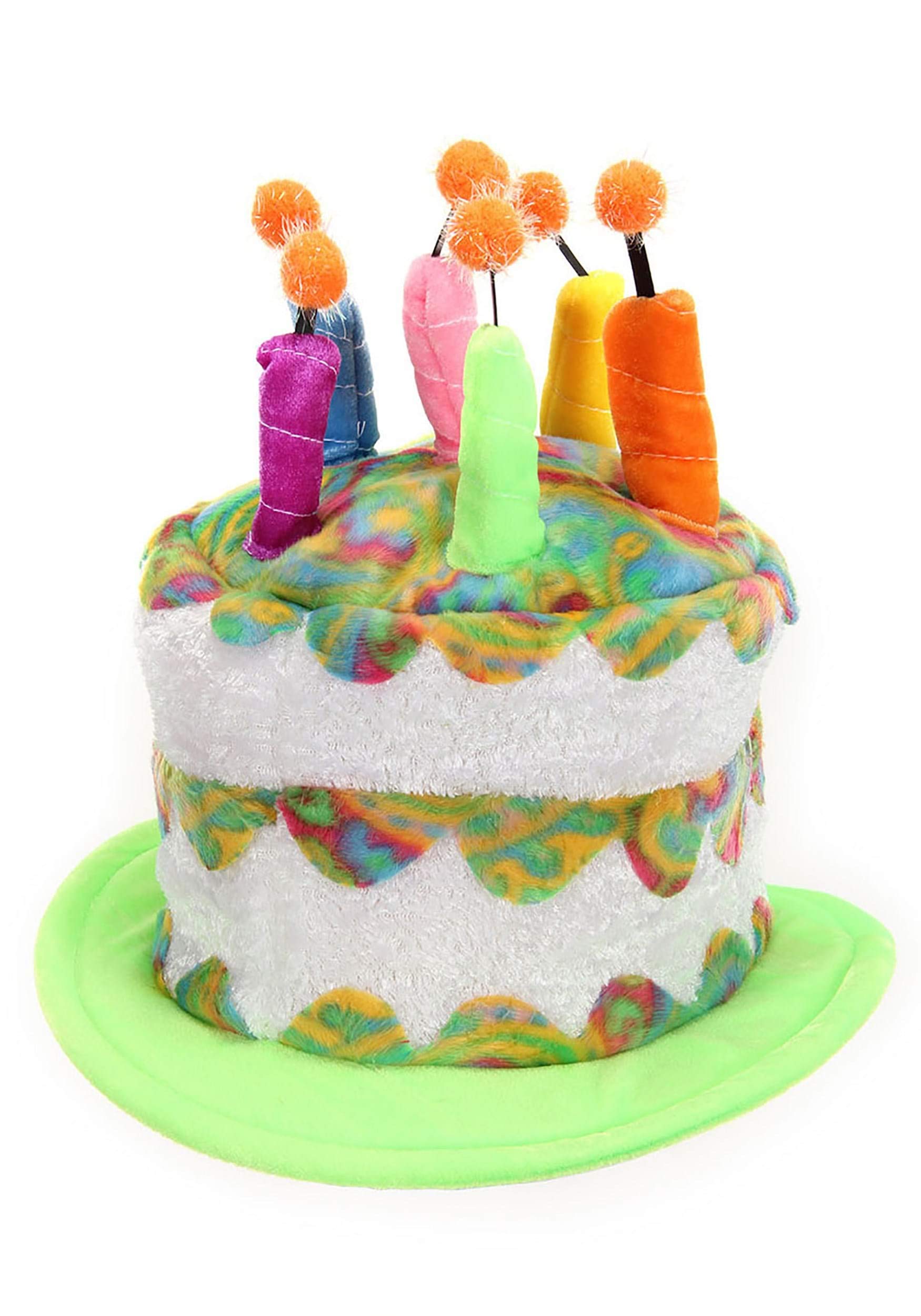 elope Rainbow Birthday Cake Plush Hat for Teens and Adults