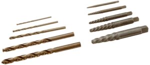 irwin tools irwin industrial tools 11117 pouched spiral flute screw extractors with cobalt alloy steel drill bits set, 10-piece