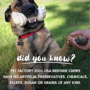 Pet Factory 100% Made in USA Beefhide 5" Chip Rolls Dog Chew Treats - Natural Flavor, 5 Count/1 Pack