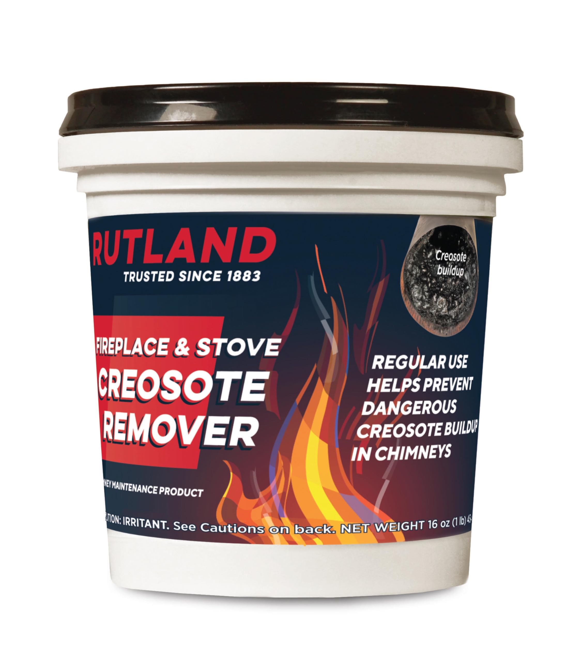 Rutland Creosote Remover, Fireplace, Wood Stove & Chimney Cleaner, 1 lb Tub