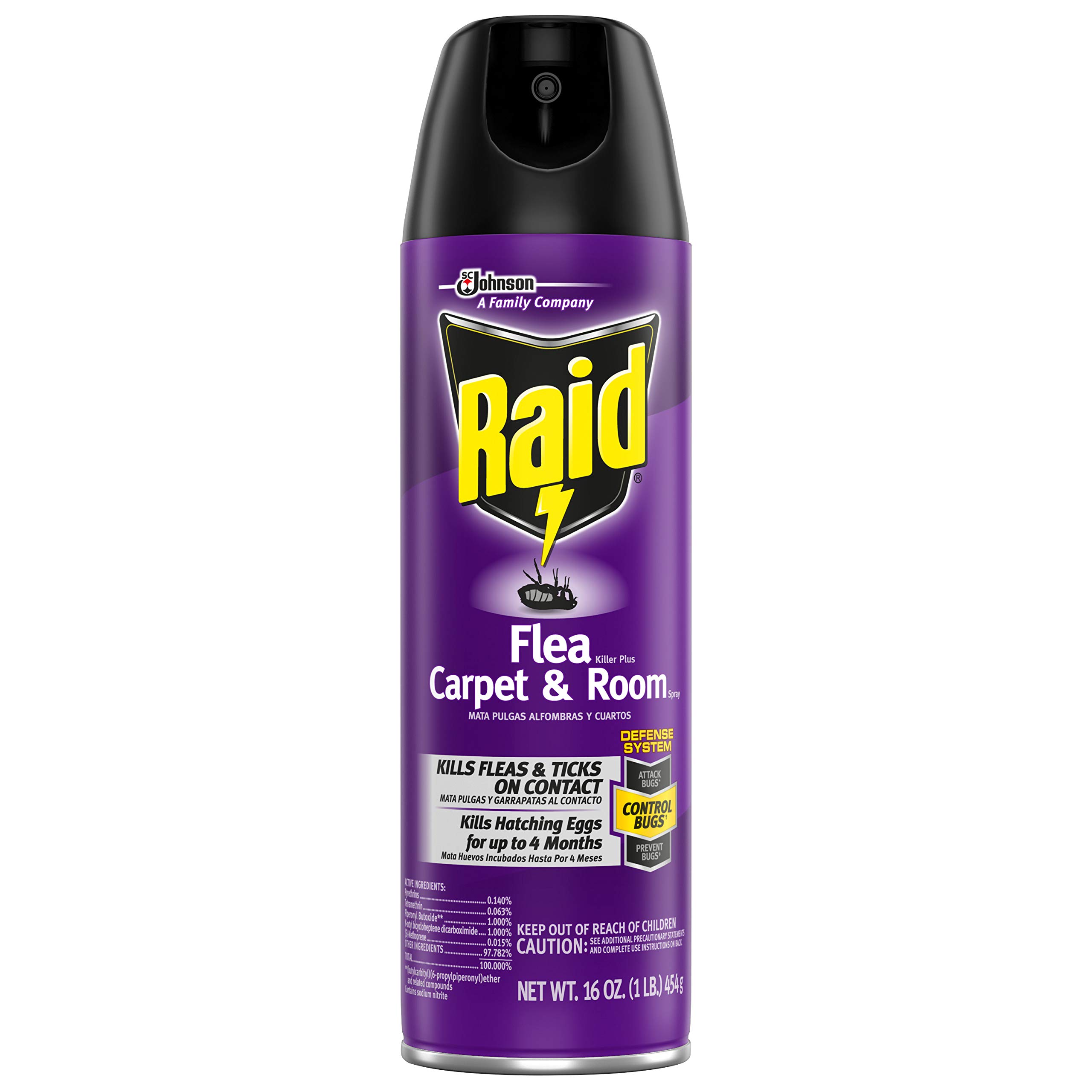 Raid Flea Killer, Kills Fleas, Crickets, Roaches, Silverfish and Ticks, Use in your Home or on your Dog, 16 oz