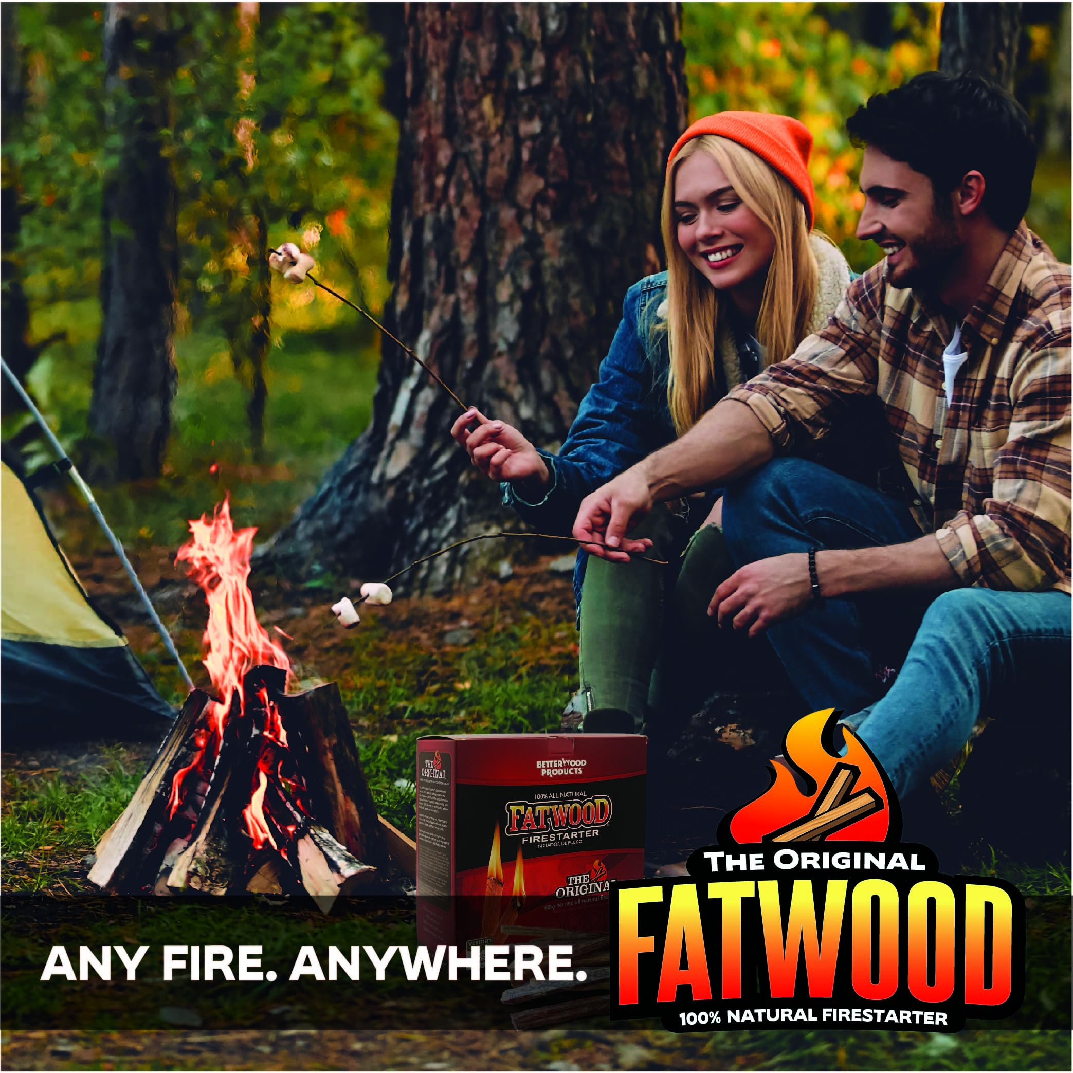 Betterwood 10 Pound Fatwood Natural Pine Firestarter 1 Pack for Campfire, BBQ, or Pellet Stove, Non Toxic and Water Repellent