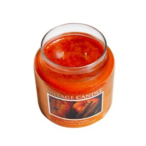 Village Candle Spiced Pumpkin 16 oz Glass Jar Scented Candle, Medium