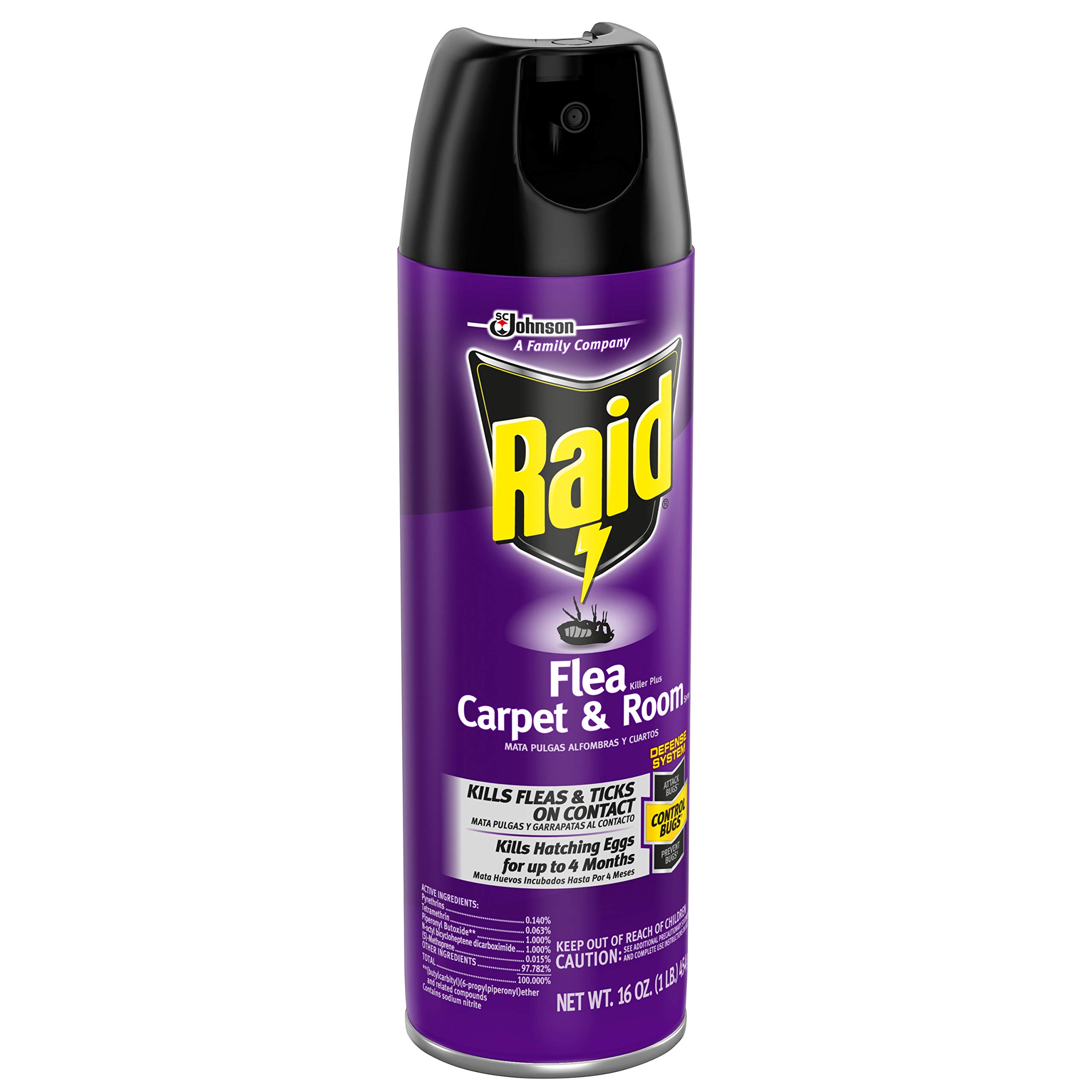 Raid Flea Killer, Kills Fleas, Crickets, Roaches, Silverfish and Ticks, Use in your Home or on your Dog, 16 oz