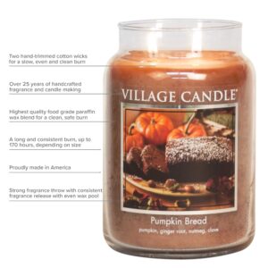 Village Candle Spiced Pumpkin 16 oz Glass Jar Scented Candle, Medium