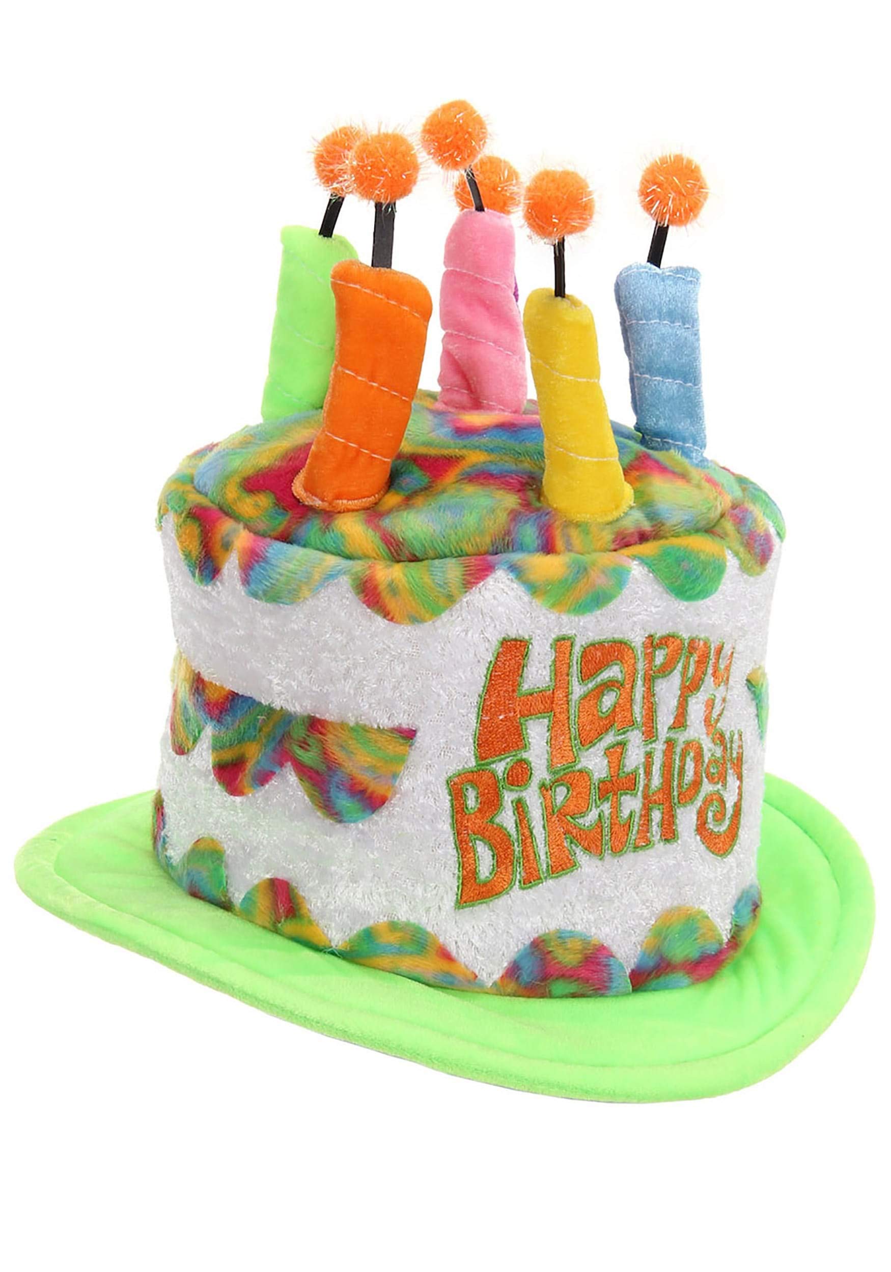 elope Rainbow Birthday Cake Plush Hat for Teens and Adults