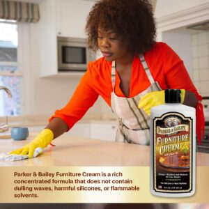 Parker & Bailey Furniture Cream - Multisurface Wood Cleaner and Polish Furniture Quick Shine Restorer Protector Kitchen Cabinets Surface Cleaner House Cleaning Supplies Home Improvement