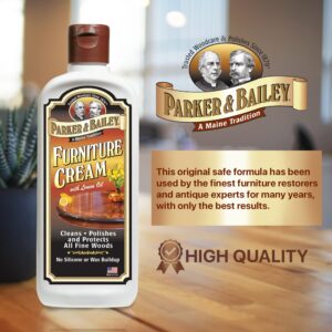 Parker & Bailey Furniture Cream - Multisurface Wood Cleaner and Polish Furniture Quick Shine Restorer Protector Kitchen Cabinets Surface Cleaner House Cleaning Supplies Home Improvement