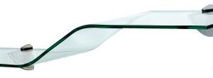 LTL Home Products Wallscapes Allure Glass Wave Floating Wall Shelf, 8"x40", Clear