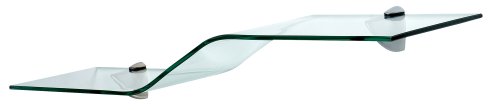 LTL Home Products Wallscapes Allure Glass Wave Floating Wall Shelf, 8"x40", Clear