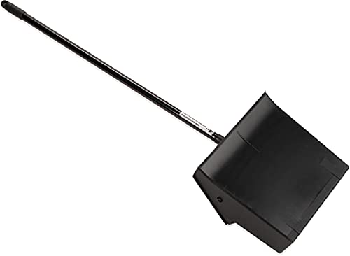 Carlisle FoodService Products Duo-Pan Upright Dust Pan with Serrated Yoke for Floor Cleaning, Restaurants, Office, And Janitorial Use, Plastic, 30 Inches, Black