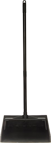 Carlisle FoodService Products Duo-Pan Upright Dust Pan with Serrated Yoke for Floor Cleaning, Restaurants, Office, And Janitorial Use, Plastic, 30 Inches, Black