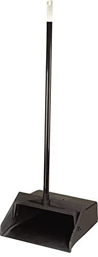 Carlisle FoodService Products Duo-Pan Upright Dust Pan with Serrated Yoke for Floor Cleaning, Restaurants, Office, And Janitorial Use, Plastic, 30 Inches, Black