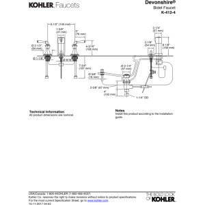 KOHLER K-412-4-BN Devonshire Vertical Spray Bidet Faucet, Vibrant Brushed Nickel