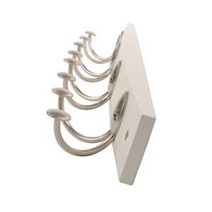 Spectrum Diversified Stratford Wall Mount Wood Rack for Entryway Kitchen and Bathroom Organization, Satin Nickel