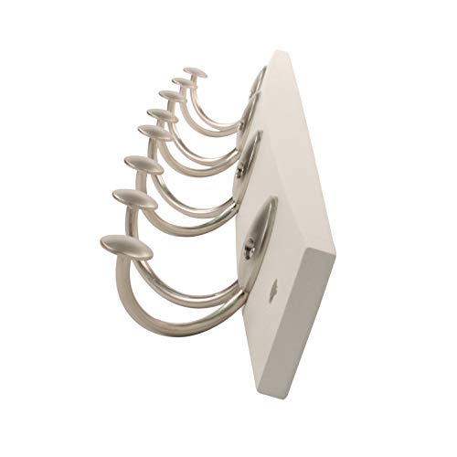 Spectrum Diversified Stratford Wall Mount Wood Rack for Entryway Kitchen and Bathroom Organization, Satin Nickel