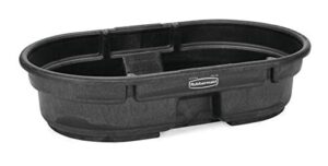 rubbermaid commercial products stock tank, 50-gallons, structural foam, heavy duty container, for livestock/animal/cattle feed & water, outdoor homemade pool/hot tub/bathtub, & pet cleaning/dog wash