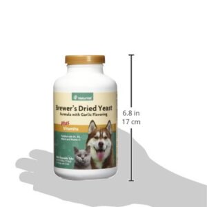 NaturVet Brewers Dried Yeast Formula with Garlic Flavoring Plus Vitamins for Dogs and Cats, Chewable Tablets, Made in The USA with Globally Source Ingredients 1000 Count