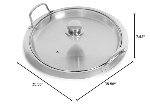 Chef's Secret 5-Ply Stainless-Steel Pancake Pan/Griddle with See Through Glass Lid