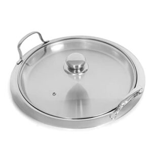 chef's secret 5-ply stainless-steel pancake pan/griddle with see through glass lid