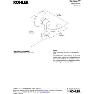 KOHLER Bancroft Robe Hook