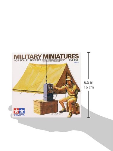 Tamiya 300035074 – 1:35 WWII Diorama Set Tent with Radio (1),Multicolor,Small