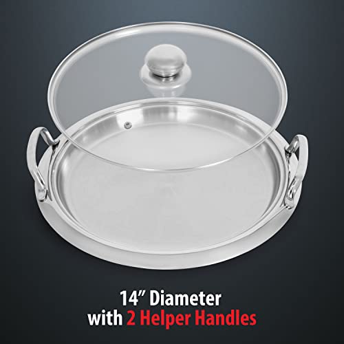 Chef's Secret 5-Ply Stainless-Steel Pancake Pan/Griddle with See Through Glass Lid