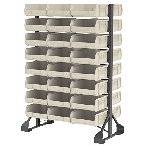 Akro-Mils 30235 AkroBins Plastic Storage Bins, Space-Saving Stackable Bins, Garage Organization Bins, Pantry Organization, Craft Storage, 11-Inch x 11-Inch x 5-Inch, Stone, 6-Pack