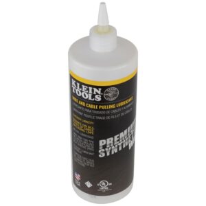 Klein Tools 51010 Premium Synthetic Wax Wire and Cable Pulling Lubricant, Made in USA, 1-Quart Squeeze Bottle