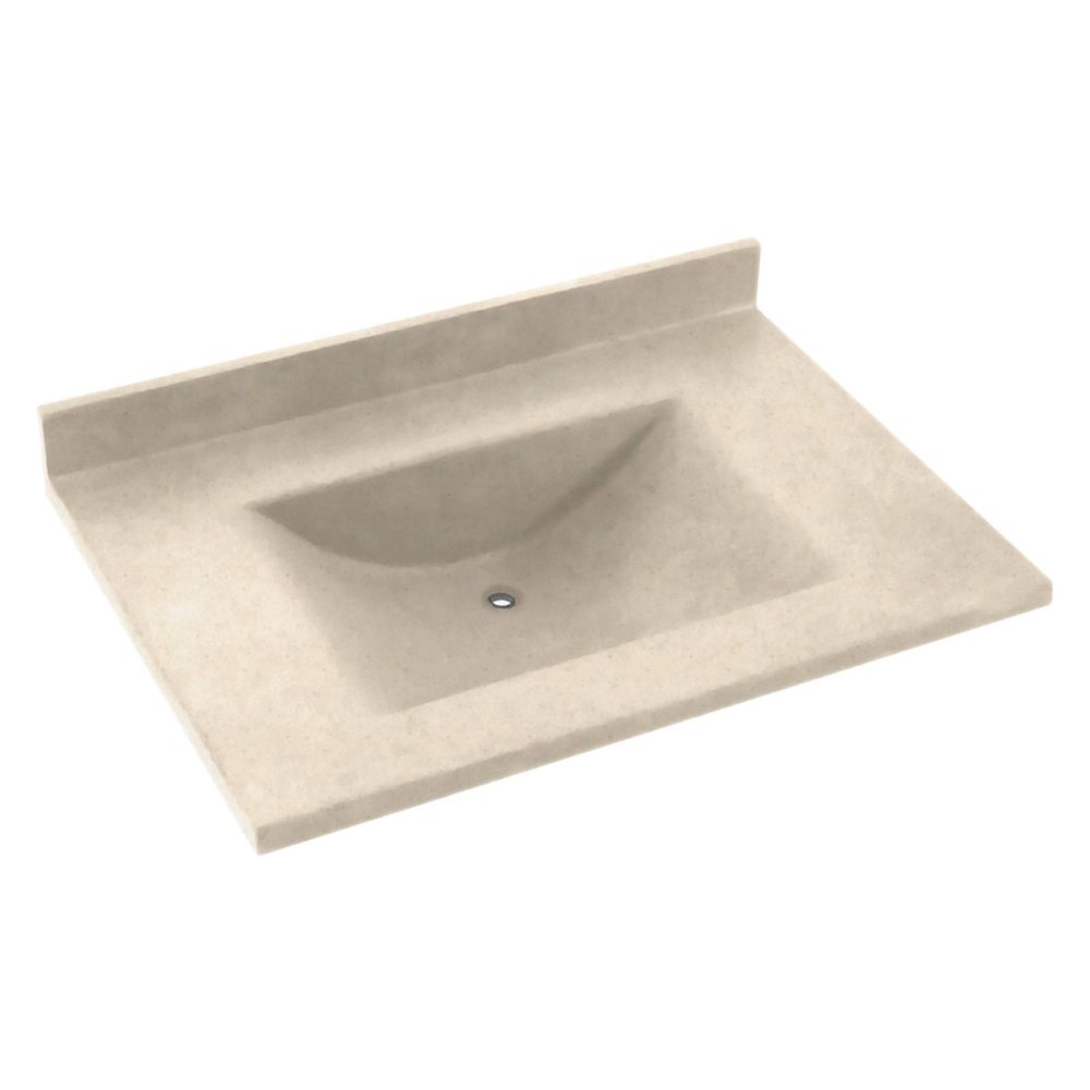 Swanstone CV-2237-051 Contour Solid Surface Single-Bowl Vanity Top, 37-in L X 22-in H X 6.25-in H, Tahiti Sand