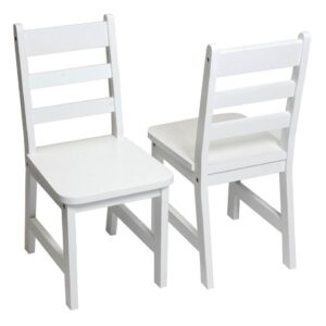 Lipper International Child's Chairs for Play or Activity, 12.38" W x 15" D x 26.63" H x 25.5" H, Set of 2, White