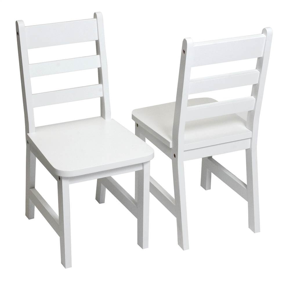 Lipper International Child's Chairs for Play or Activity, 12.38" W x 15" D x 26.63" H x 25.5" H, Set of 2, White