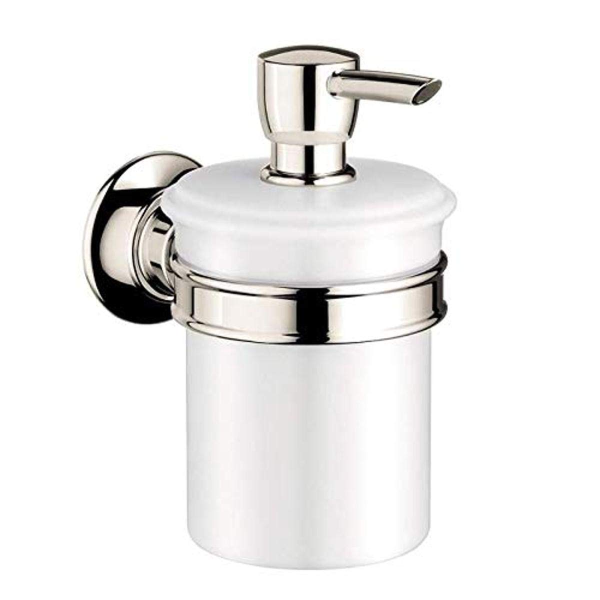 hansgrohe Bath and Kitchen Sink Soap Dispenser Luxury 6-inch, Classic Soap Dispenser in Polished Nickel, 42019830