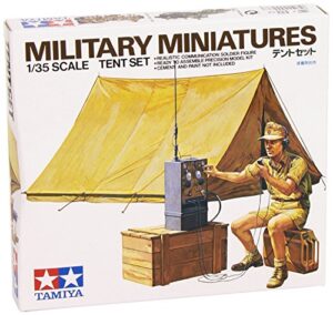 tamiya 300035074 – 1:35 wwii diorama set tent with radio (1),multicolor,small