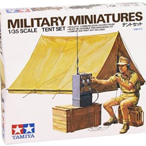 Tamiya 300035074 – 1:35 WWII Diorama Set Tent with Radio (1),Multicolor,Small