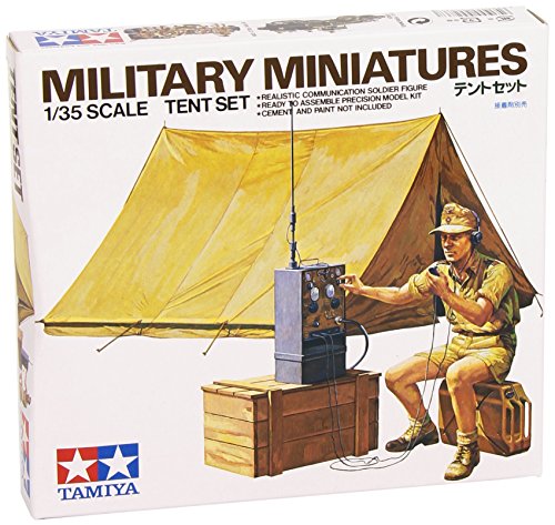 Tamiya 300035074 – 1:35 WWII Diorama Set Tent with Radio (1),Multicolor,Small