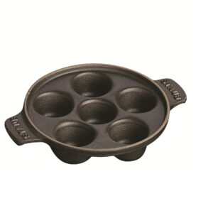 STAUB Round Snail Dish with 6 Holes, Matt Black