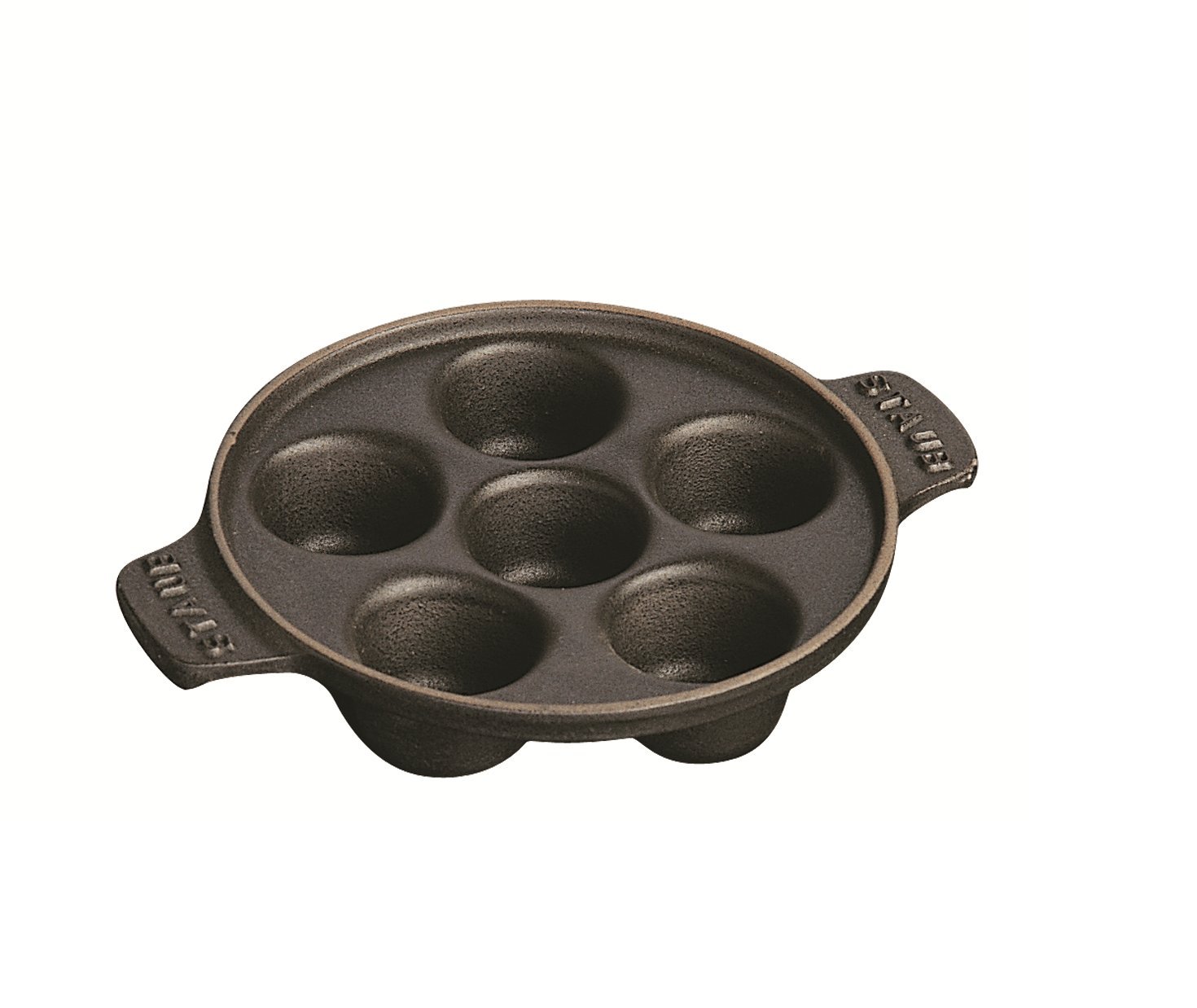 STAUB Round Snail Dish with 6 Holes, Matt Black