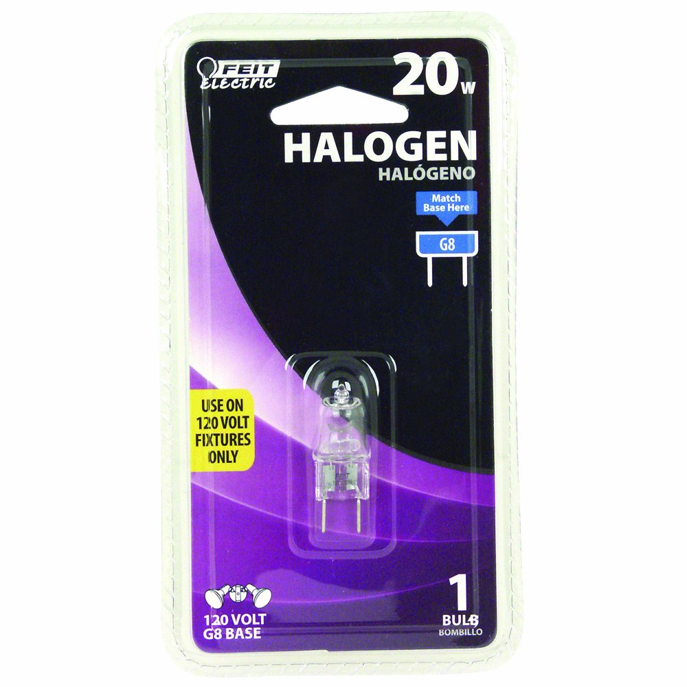 Feit Electric BPQ20/G8/RP 20 Watt T4 JCD Halogen Bulb with Bi-Pin Base, Clear