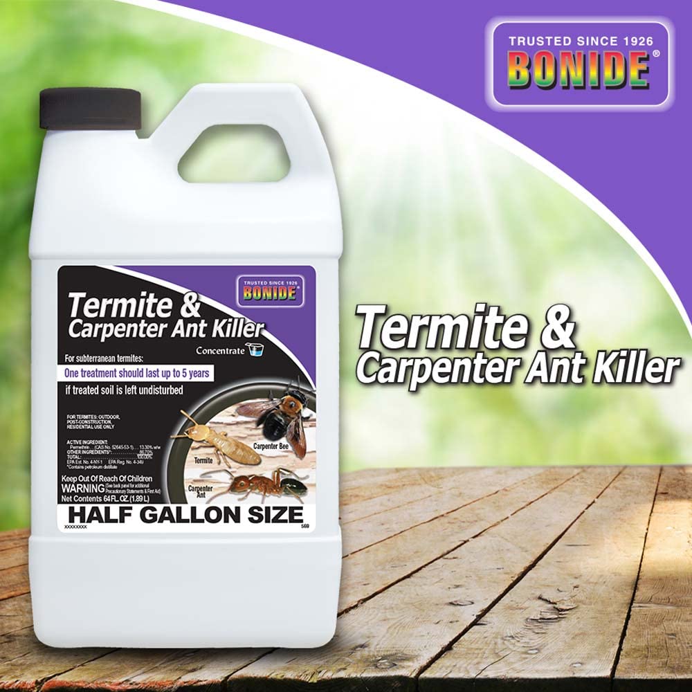 Bonide Termite & Carpenter Ant Killer, 64 oz Concentrated Insect Killer, Long Lasting Treatment for Lawn & Home