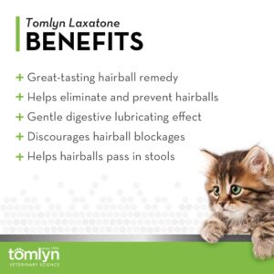 Tomlyn Laxatone Maple-Flavored Hairball Remedy Gel for Cats and Kittens, 4.25oz