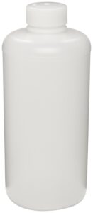 sp bel-art precisionware narrow-mouth 1000ml (32oz) high-density polyethylene bottles; polypropylene cap, 38mm closure (pack of 6) (f10620-0008),white