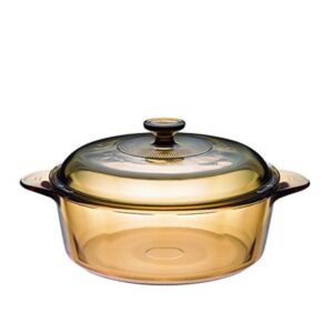 visions 3.25l pyroceram versa pot with glass cover, amber