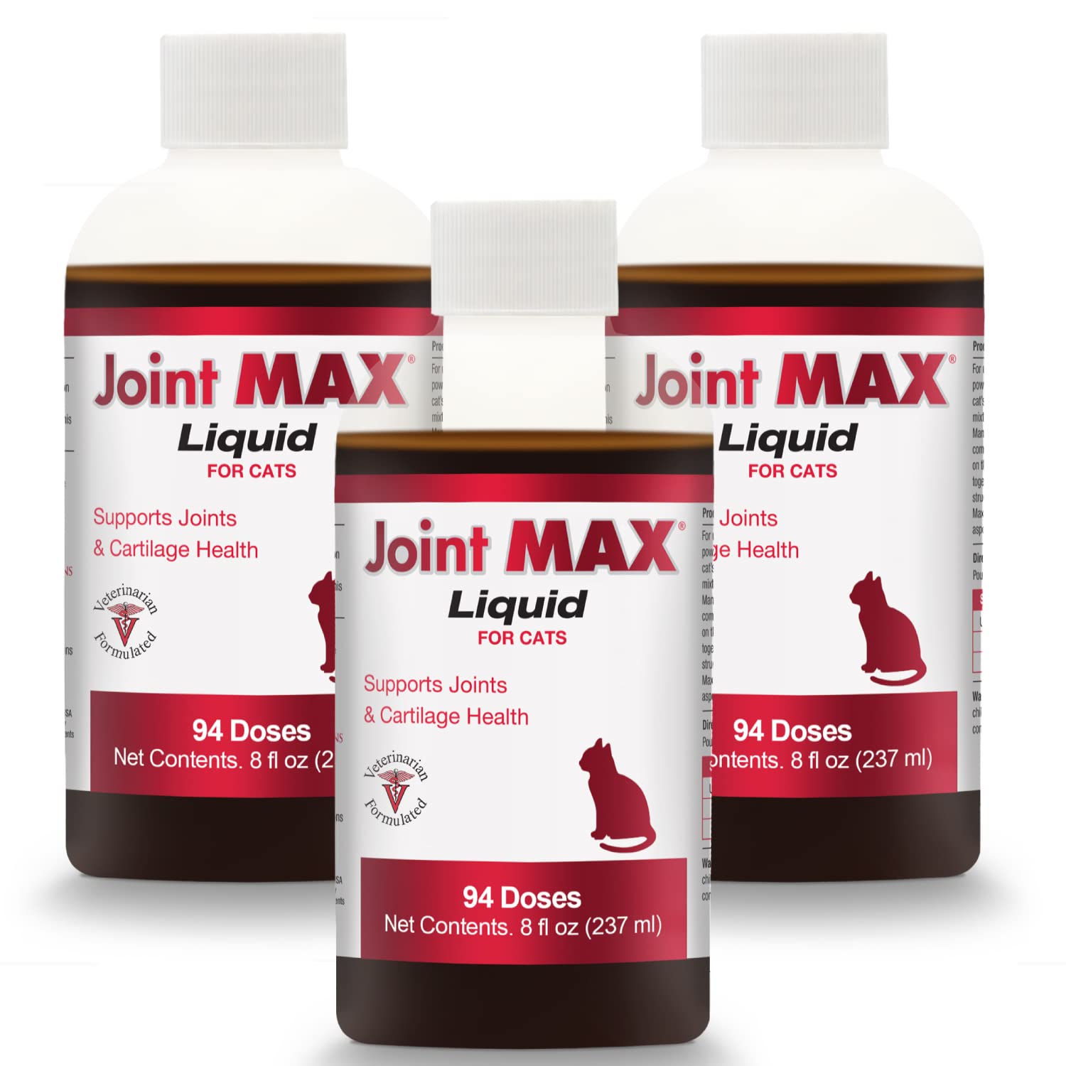 Joint MAX Liquid for Cats - Vitamins, Minerals, Antioxidants - Glucosamine, Chondroitin - Supports Joints and Cartilage Health, Chicken Flavor - Veterinarian Formulated - 24 fl oz