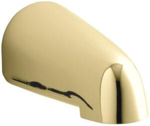 kohler k-373-s-pb 4 5/8" wall mount non-diverter bathtub spout brass