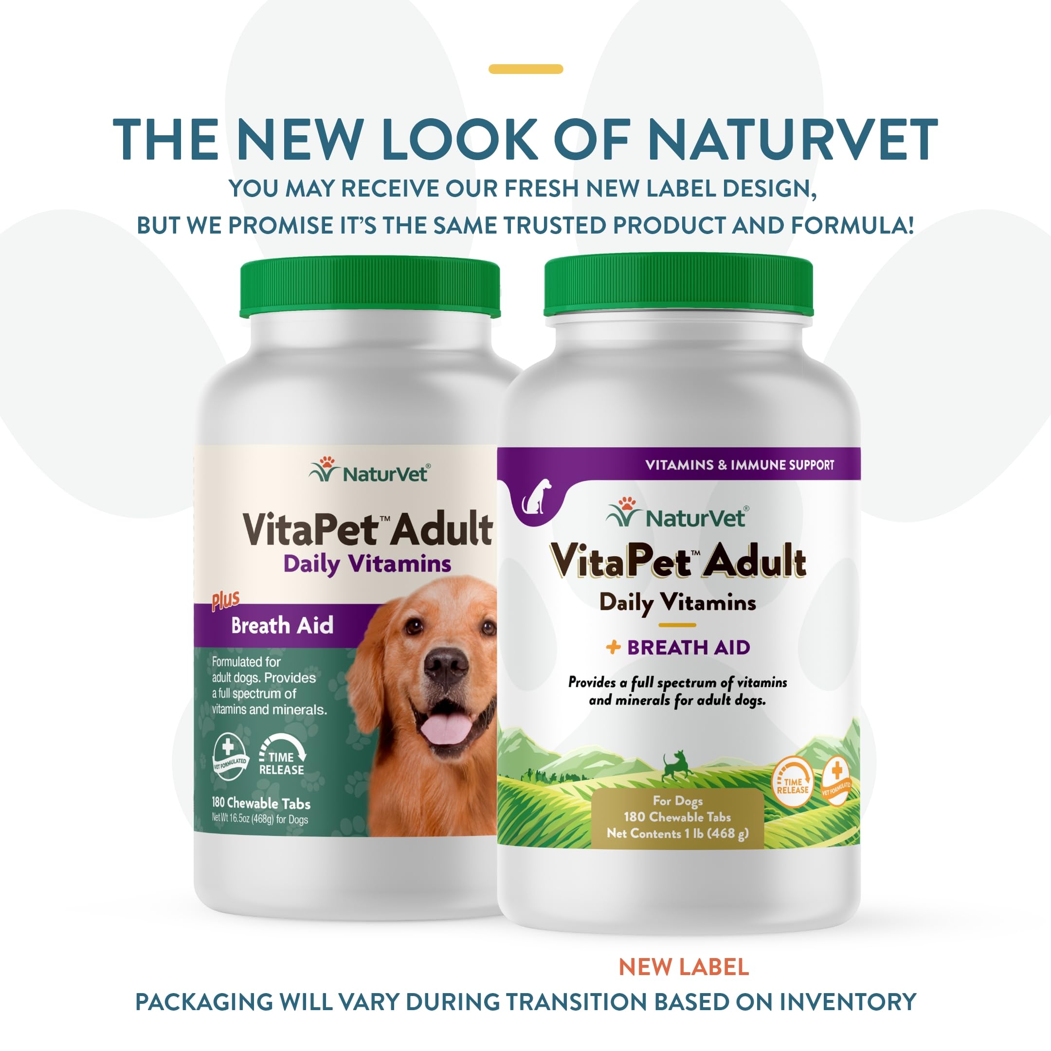 NaturVet - VitaPet Adult Daily Vitamins for Dogs - Plus Breath Aid - Provides a Full Spectrum of Vitamins & Minerals - Enhanced with Omega-6 Fatty Acids (180 Time Release Chewable Tablet