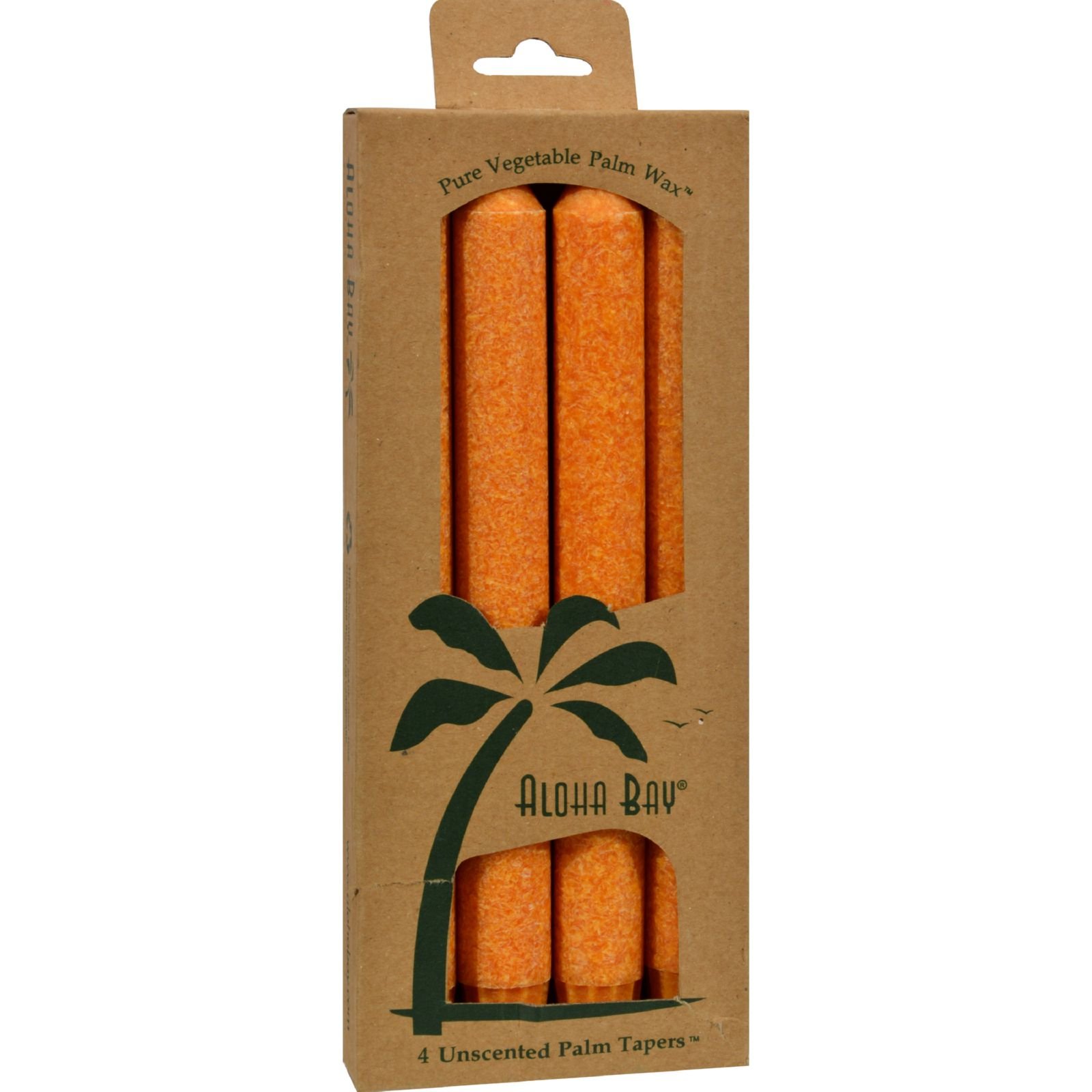 Aloha Bay Palm Tapers, Orange, 4 Count