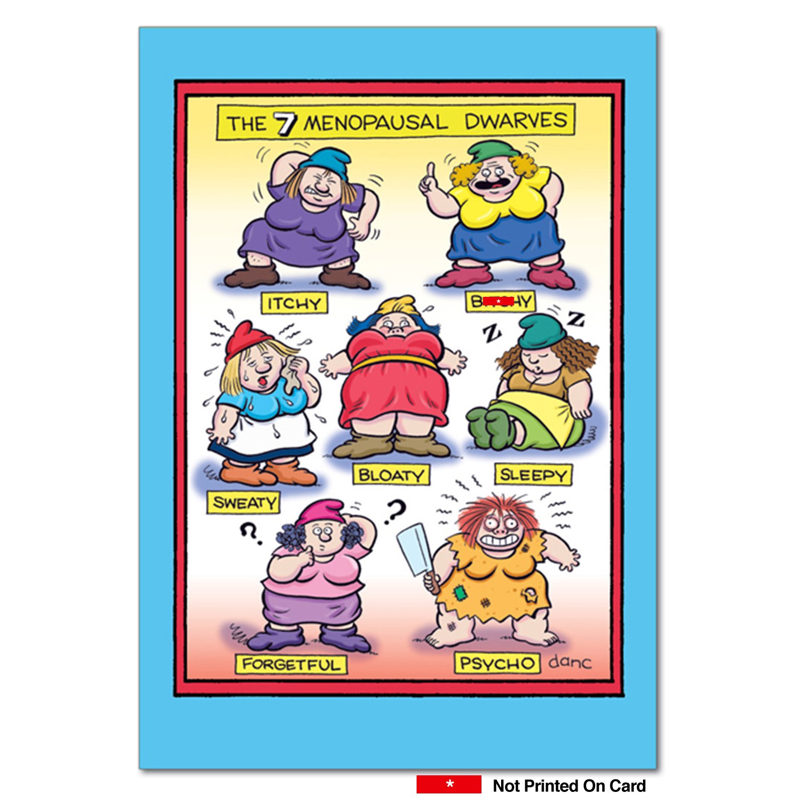 4722 Dwarfs Unique Funny Birthday Card with Envelope