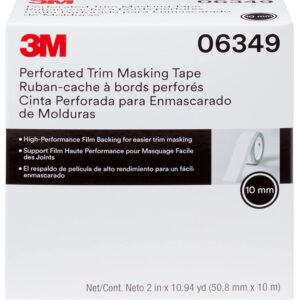 3M Perforated Trim Masking Tape 06349, Molding Paint Protection, Trim Lifting Tape, Hand Tearing, 10 mm Hard Band, 50.8 mm x 10 m