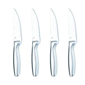 gourmet settings steak set of 4, stainless steel serrated knives dishwasher safe/rust proof dinner cutlery blade, professional kitchen knife set